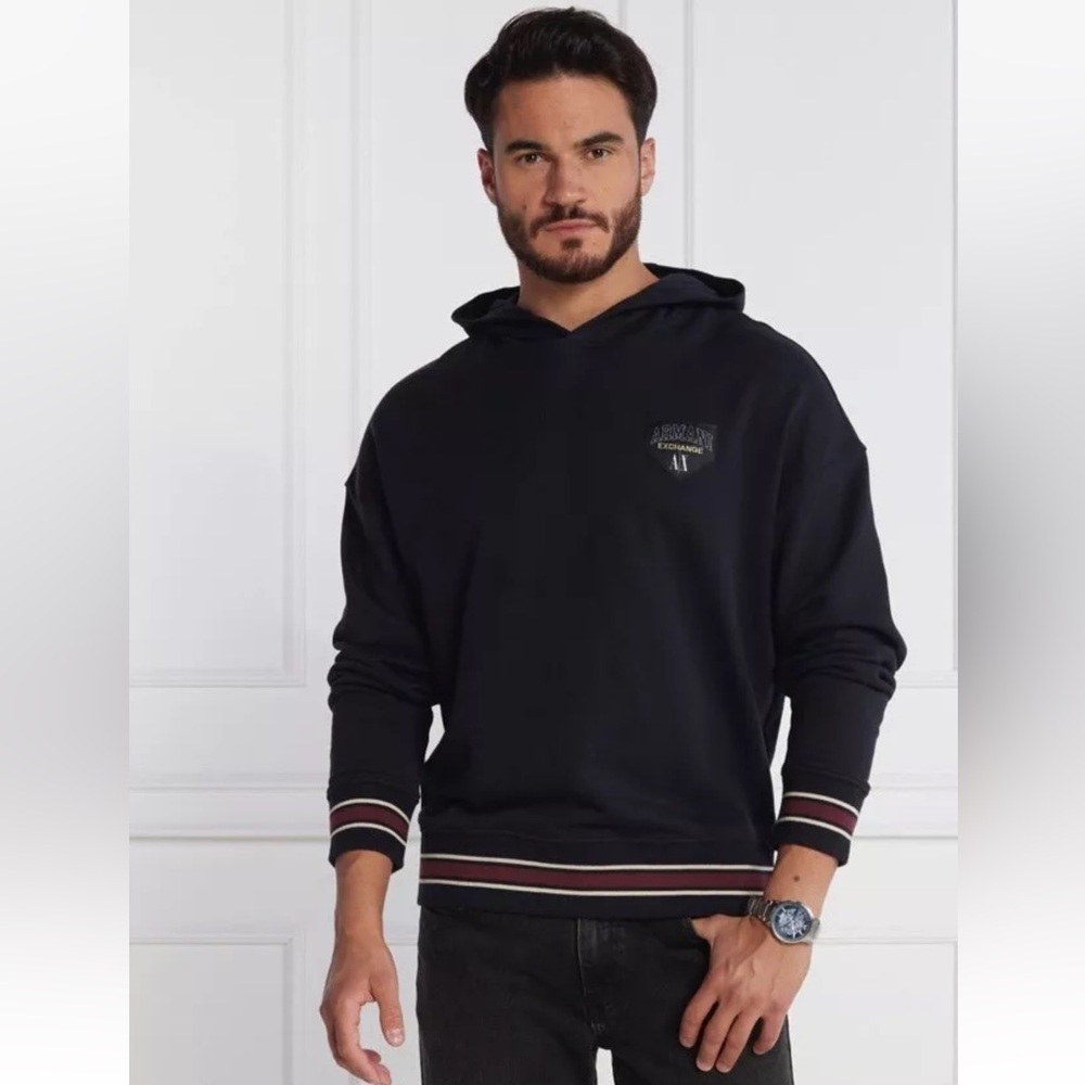 NWT A/X Armani Exchange Men’s Hooded Knit Pullover Size XL $160